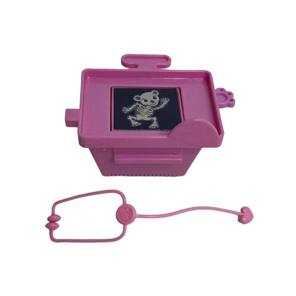 Barbie Doll Vet X Ray Screen TV Monkey Koala Bear Pink & Stethoscope